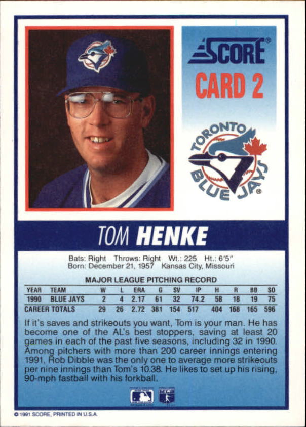 Tarjeta de béisbol B6008- 1991 Blue Jays Score #s 1-40 -Tú eliges- 15+ ENVÍO GRATUITO A EE. UU. - Imagen 3 de 67