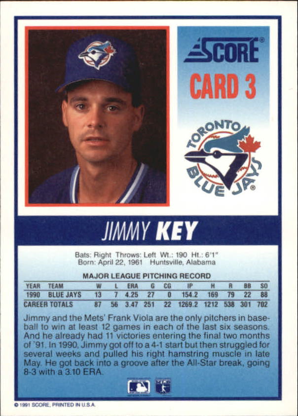 Tarjeta de béisbol B6008- 1991 Blue Jays Score #s 1-40 -Tú eliges- 15+ ENVÍO GRATUITO A EE. UU. - Imagen 5 de 67