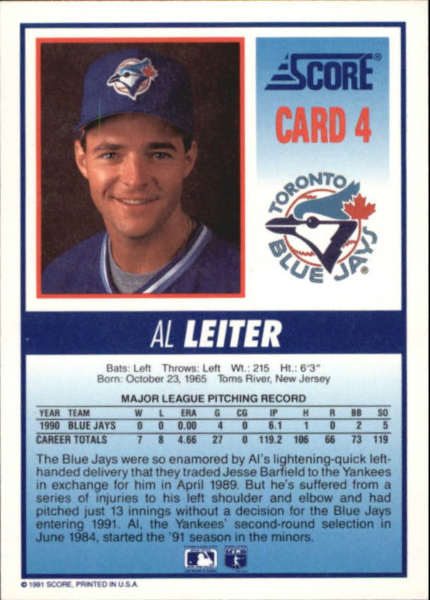 Tarjeta de béisbol B6008- 1991 Blue Jays Score #s 1-40 -Tú eliges- 15+ ENVÍO GRATUITO A EE. UU. - Imagen 7 de 67