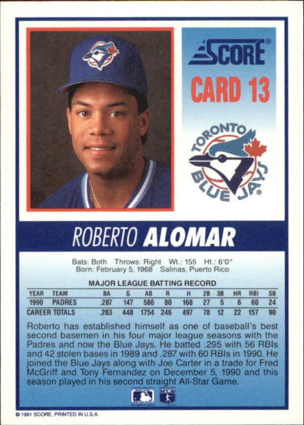 Tarjeta de béisbol B6008- 1991 Blue Jays Score #s 1-40 -Tú eliges- 15+ ENVÍO GRATUITO A EE. UU. - Imagen 19 de 67