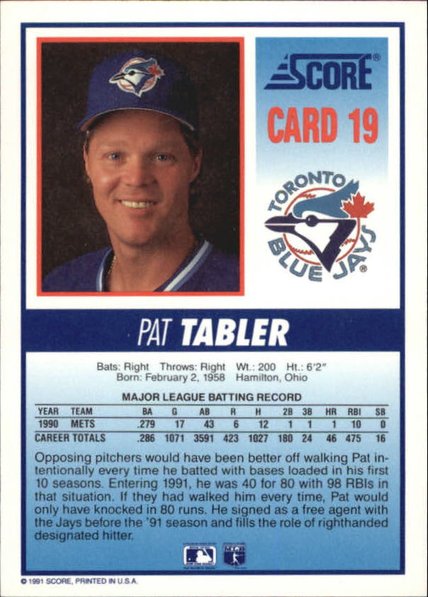 Tarjeta de béisbol B6008- 1991 Blue Jays Score #s 1-40 -Tú eliges- 15+ ENVÍO GRATUITO A EE. UU. - Imagen 29 de 67