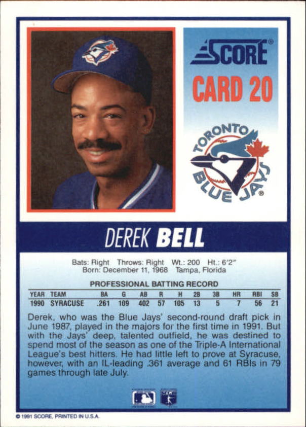 Tarjeta de béisbol B6008- 1991 Blue Jays Score #s 1-40 -Tú eliges- 15+ ENVÍO GRATUITO A EE. UU. - Imagen 31 de 67