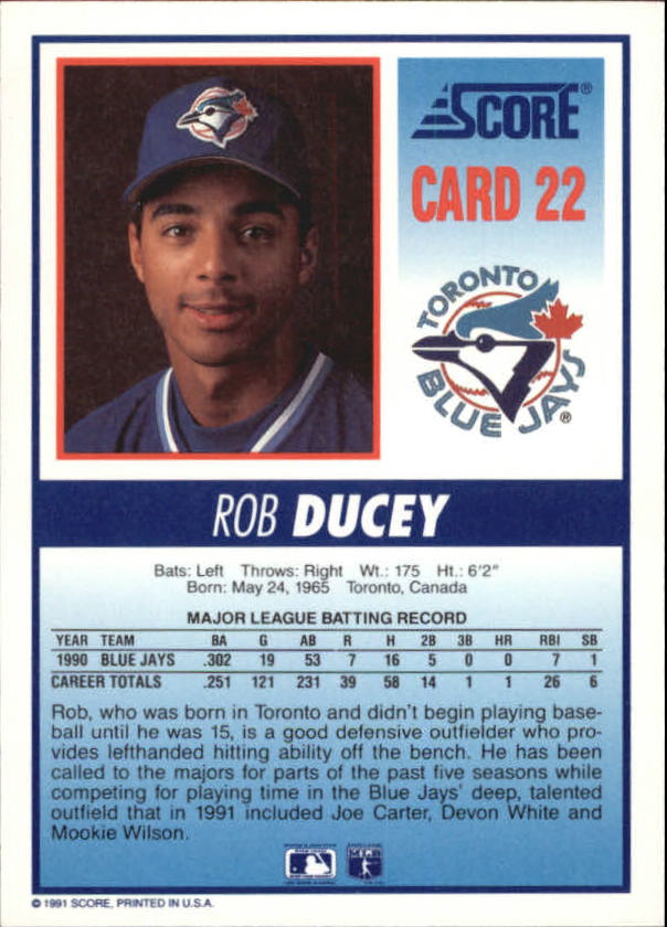 Tarjeta de béisbol B6008- 1991 Blue Jays Score #s 1-40 -Tú eliges- 15+ ENVÍO GRATUITO A EE. UU. - Imagen 35 de 67