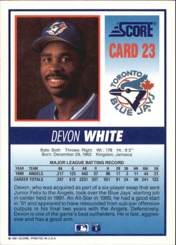 Tarjeta de béisbol B6008- 1991 Blue Jays Score #s 1-40 -Tú eliges- 15+ ENVÍO GRATUITO A EE. UU. - Imagen 37 de 67