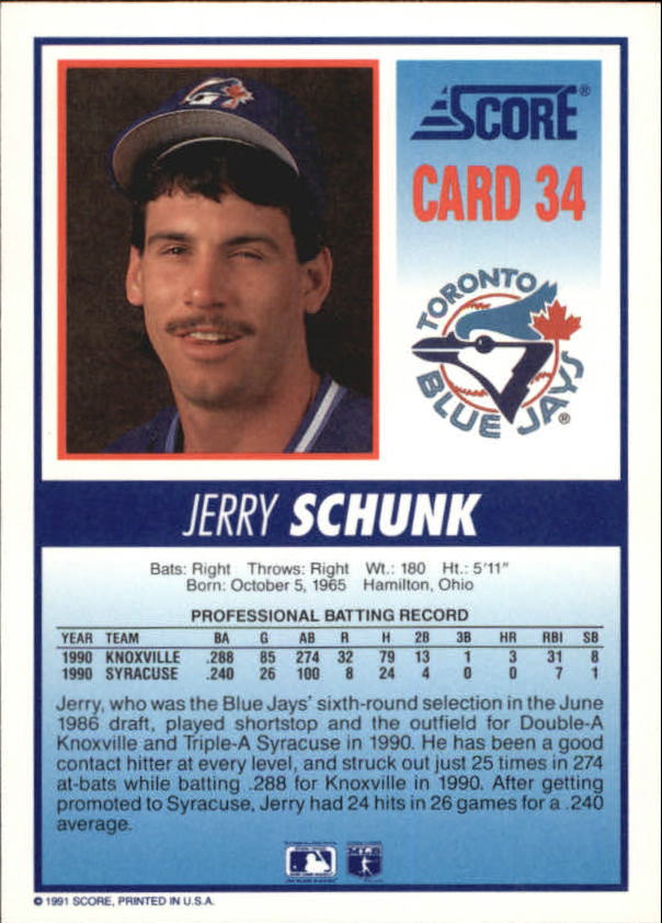 Tarjeta de béisbol B6008- 1991 Blue Jays Score #s 1-40 -Tú eliges- 15+ ENVÍO GRATUITO A EE. UU. - Imagen 57 de 67