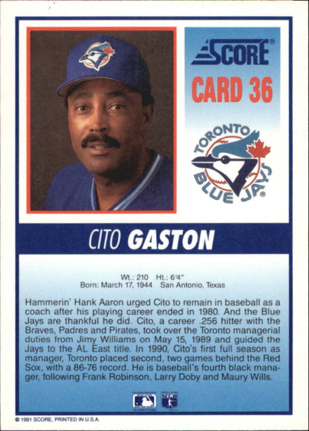 Tarjeta de béisbol B6008- 1991 Blue Jays Score #s 1-40 -Tú eliges- 15+ ENVÍO GRATUITO A EE. UU. - Imagen 61 de 67