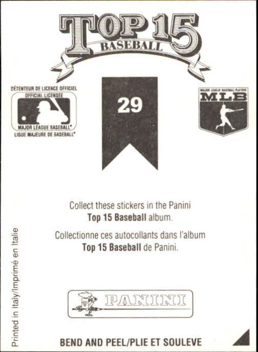 1991 Panini Canadian Top 15 #29 Rafael Palmeiro back image