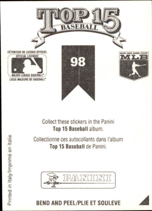 1991 Panini Canadian Top 15 #98 Greg Maddux back image