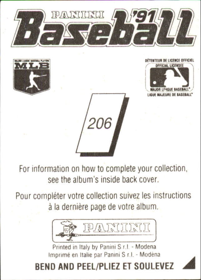 1991 Panini French Stickers #206 Gary Sheffield back image