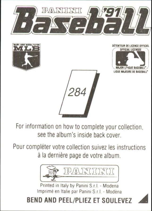 1991 Panini French Stickers #284 Tom Gordon back image