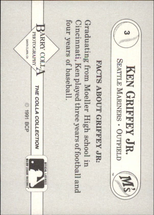 1991 Colla Griffey Jr. #3 Ken Griffey Jr./Follow-through back image