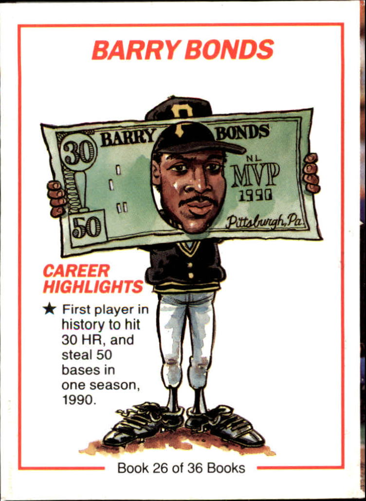1991 Collect-A-Books #26 Barry Bonds back image