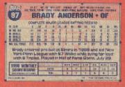 1991 Topps #97B Brady Anderson COR back image