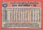 1991 Topps #100A Don Mattingly ERR/10 hits in 1990 back image