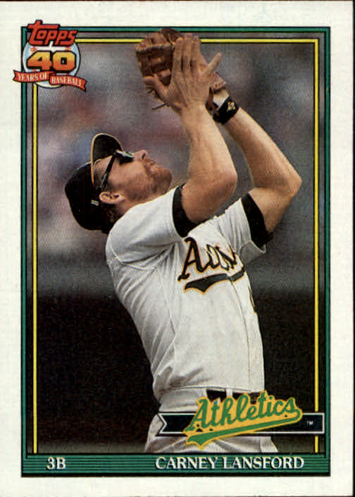 1991 Topps #502 Carney Lansford