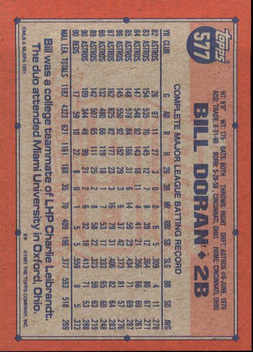 B2215- 1991 Topps Baseball Cards 485-722 +Rookies -You Pick- 15+ FREE US SHIP - Picture 181 of 471