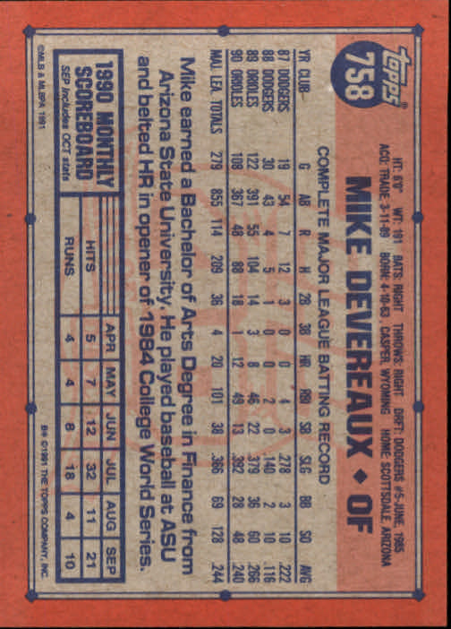 B2215- 1991 Topps Baseball Cards 723-792 +Rookies -You Pick- 15+ FREE US SHIP - Picture 71 of 139