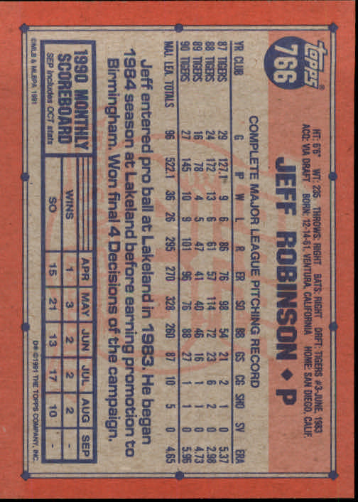 B2215- 1991 Topps Baseball Cards 723-792 +Rookies -You Pick- 15+ FREE US SHIP - Picture 87 of 139