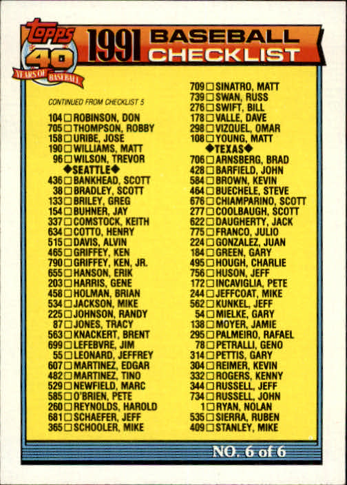 B2215- 1991 Topps Baseball Cards 723-792 +Rookies -You Pick- 15+ FREE US SHIP - Picture 130 of 139
