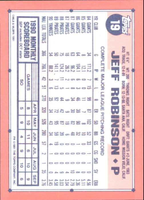 B6824- 1991 Topps Tiffany Baseball Cards 1-200 -You Pick- 15+ FREE US SHIP - Picture 27 of 359