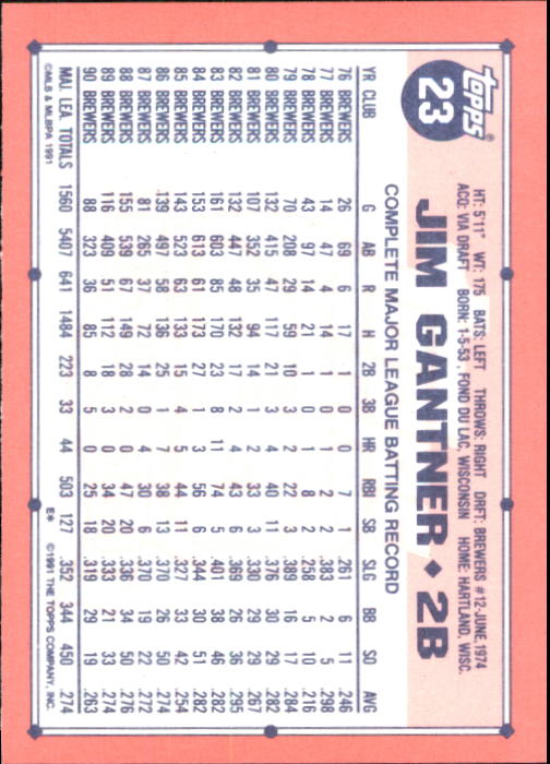 B6824- 1991 Topps Tiffany Baseball Cards 1-200 -You Pick- 15+ FREE US SHIP - Picture 35 of 359
