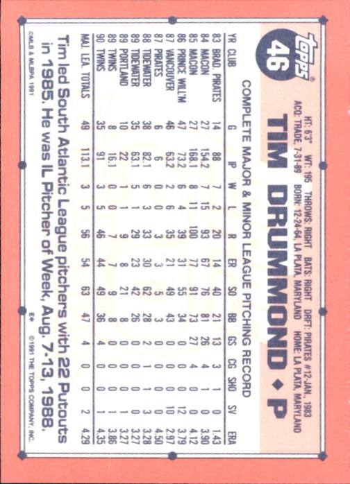 B6824- 1991 Topps Tiffany Baseball Cards 1-200 -You Pick- 15+ FREE US SHIP - Picture 79 of 359