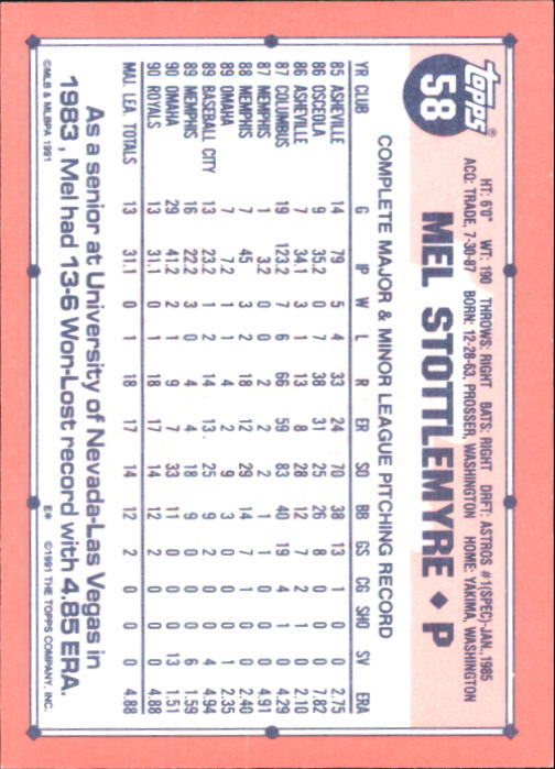B6824- 1991 Topps Tiffany Baseball Cards 1-200 -You Pick- 15+ FREE US SHIP - Picture 103 of 359