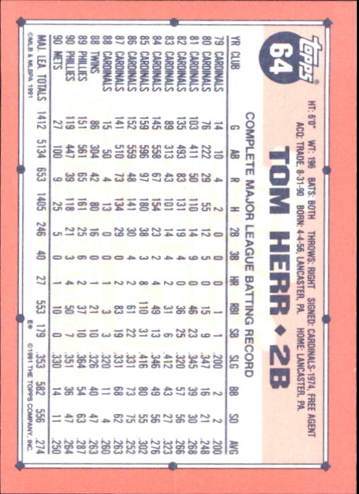 B6824- 1991 Topps Tiffany Baseball Cards 1-200 -You Pick- 15+ FREE US SHIP - Picture 115 of 359