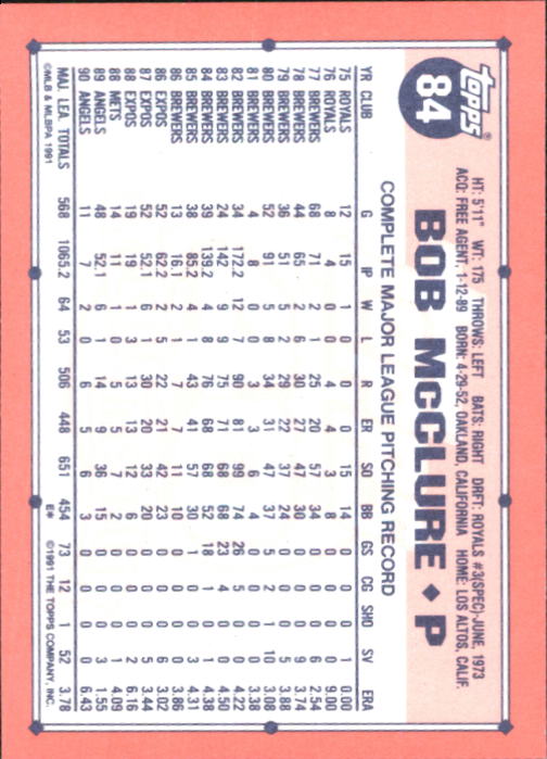 B6824- 1991 Topps Tiffany Baseball Cards 1-200 -You Pick- 15+ FREE US SHIP - Picture 151 of 359