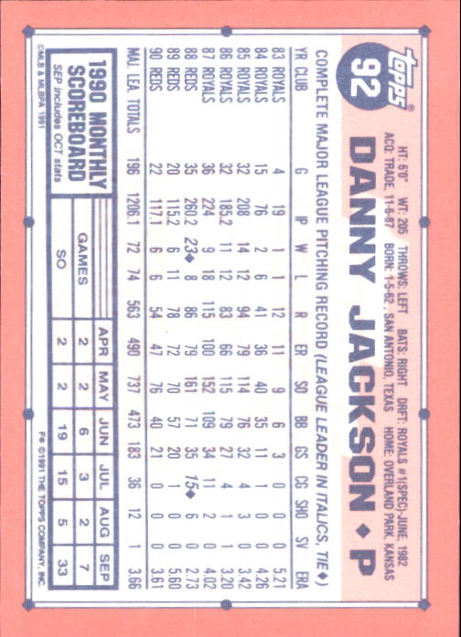 B6824- 1991 Topps Tiffany Baseball Cards 1-200 -You Pick- 15+ FREE US SHIP - Picture 167 of 359