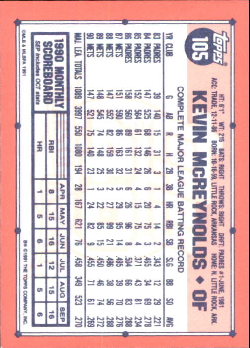 B6824- 1991 Topps Tiffany Baseball Cards 1-200 -You Pick- 15+ FREE US SHIP - Picture 189 of 359