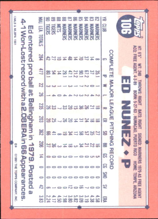 B6824- 1991 Topps Tiffany Baseball Cards 1-200 -You Pick- 15+ FREE US SHIP - Picture 191 of 359