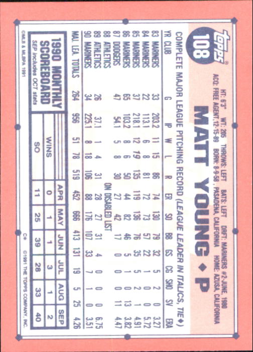 B6824- 1991 Topps Tiffany Baseball Cards 1-200 -You Pick- 15+ FREE US SHIP - Picture 195 of 359