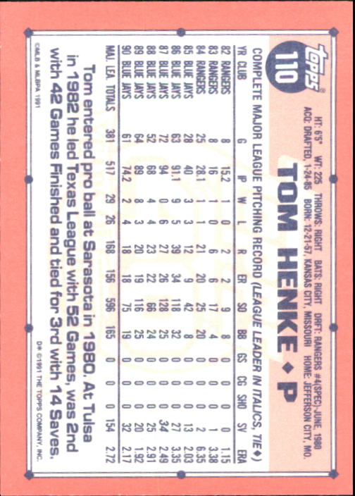B6824- 1991 Topps Tiffany Baseball Cards 1-200 -You Pick- 15+ FREE US SHIP - Picture 199 of 359