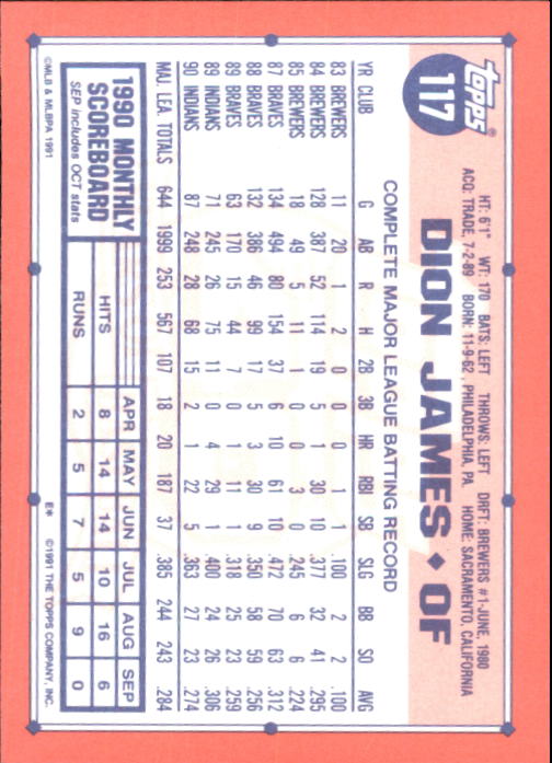 B6824- 1991 Topps Tiffany Baseball Cards 1-200 -You Pick- 15+ FREE US SHIP - Picture 211 of 359