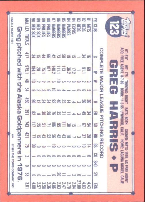 B6824- 1991 Topps Tiffany Baseball Cards 1-200 -You Pick- 15+ FREE US SHIP - Picture 223 of 359