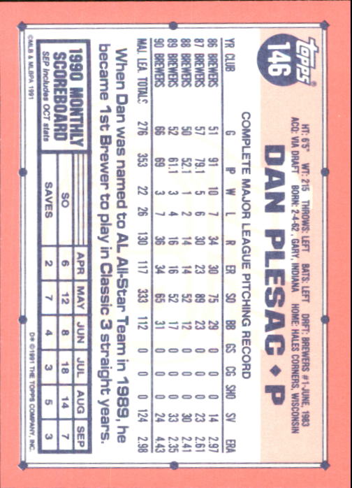 B6824- 1991 Topps Tiffany Baseball Cards 1-200 -You Pick- 15+ FREE US SHIP - Picture 265 of 359