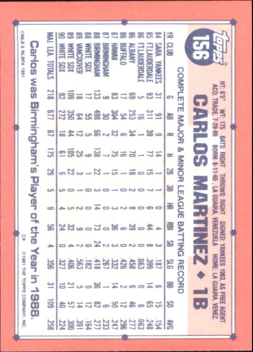 B6824- 1991 Topps Tiffany Baseball Cards 1-200 -You Pick- 15+ FREE US SHIP - Picture 283 of 359
