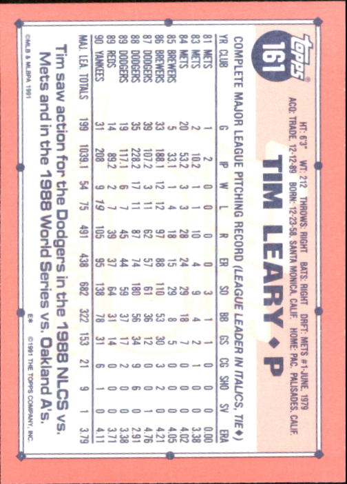 B6824- 1991 Topps Tiffany Baseball Cards 1-200 -You Pick- 15+ FREE US SHIP - Picture 291 of 359