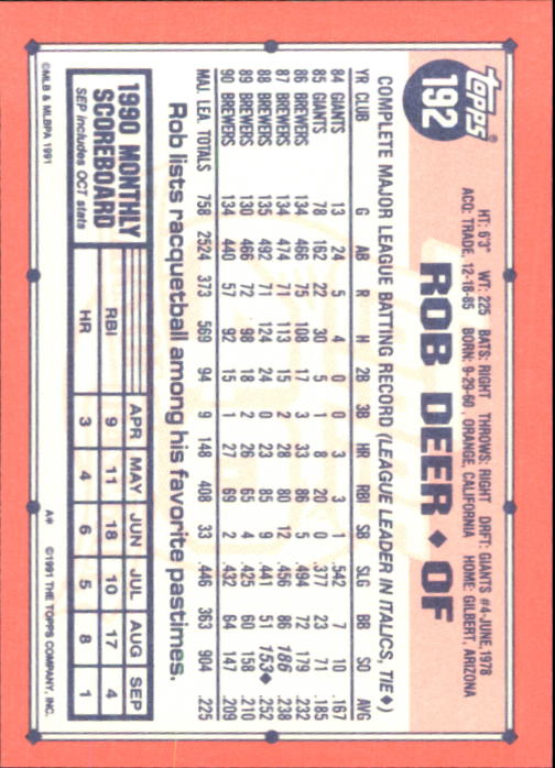 B6824- 1991 Topps Tiffany Baseball Cards 1-200 -You Pick- 15+ FREE US SHIP - Picture 345 of 359