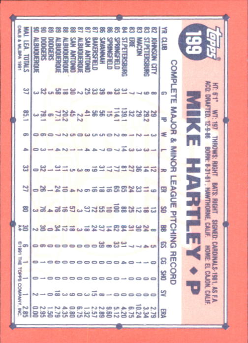 B6824- 1991 Topps Tiffany Baseball Cards 1-200 -You Pick- 15+ FREE US SHIP - Picture 359 of 359