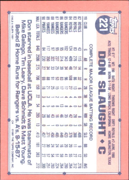 B6824- 1991 Topps Tiffany Baseball Card #s 201-400 -You Pick- 15+ FREE US SHIP - Picture 43 of 359