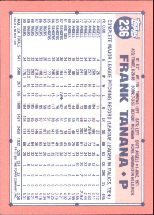 B6824- 1991 Topps Tiffany Baseball Card #s 201-400 -You Pick- 15+ FREE US SHIP - Picture 69 of 359
