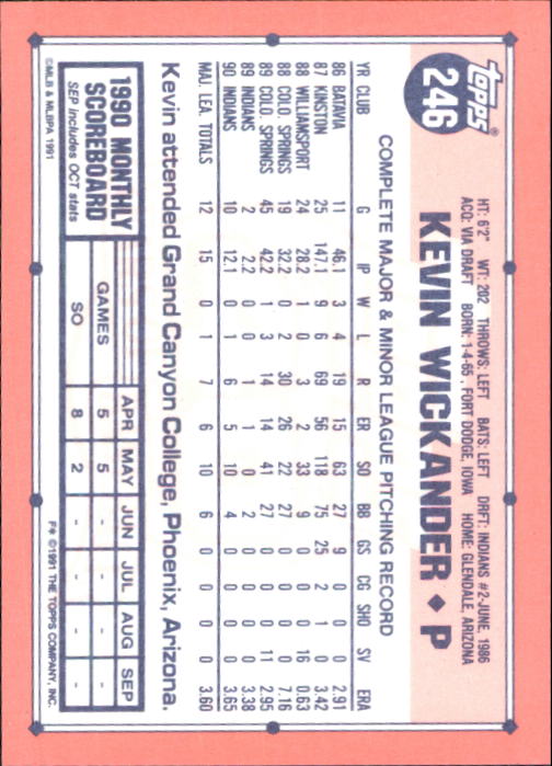 B6824- 1991 Topps Tiffany Baseball Card #s 201-400 -You Pick- 15+ FREE US SHIP - Picture 89 of 359