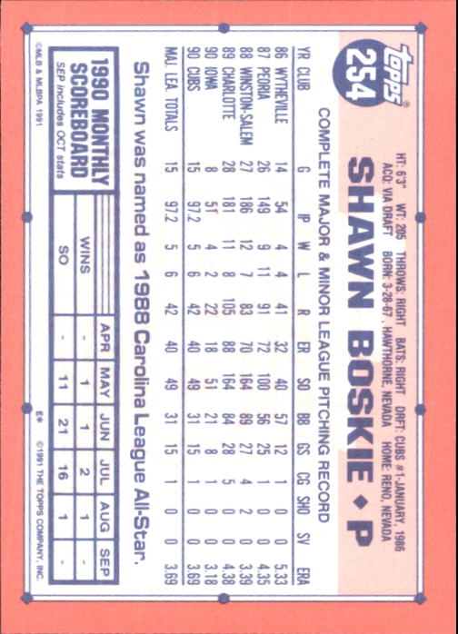 B6824- 1991 Topps Tiffany Baseball Card #s 201-400 -You Pick- 15+ FREE US SHIP - Picture 103 of 359