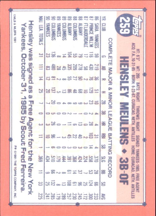 B6824- 1991 Topps Tiffany Baseball Card #s 201-400 -You Pick- 15+ FREE US SHIP - Picture 113 of 359