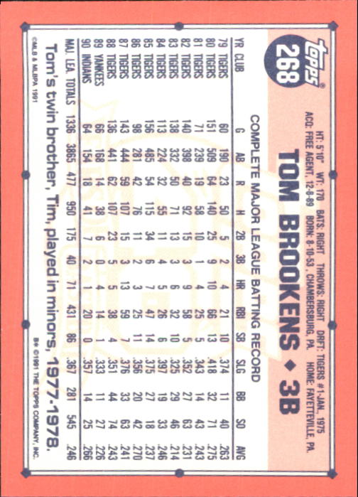 B6824- 1991 Topps Tiffany Baseball Card #s 201-400 -You Pick- 15+ FREE US SHIP - Picture 129 of 359