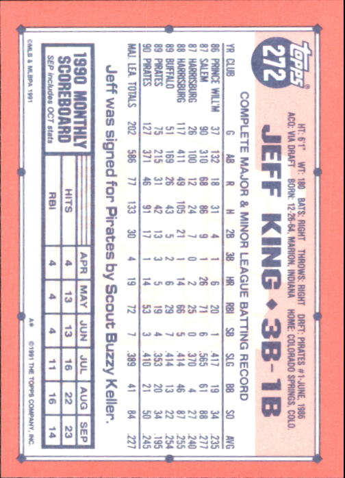 B6824- 1991 Topps Tiffany Baseball Card #s 201-400 -You Pick- 15+ FREE US SHIP - Picture 135 of 359
