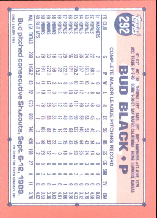 B6824- 1991 Topps Tiffany Baseball Card #s 201-400 -You Pick- 15+ FREE US SHIP - Picture 173 of 359