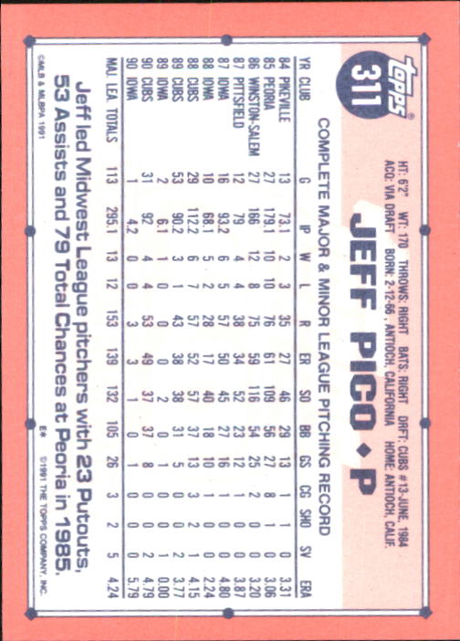 B6824- 1991 Topps Tiffany Baseball Card #s 201-400 -You Pick- 15+ FREE US SHIP - Picture 207 of 359